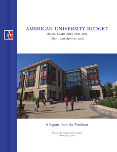 american university budget fiscal years 2012 and 2013