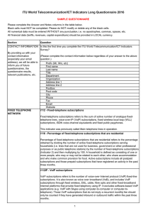 ITU World Telecommunication/ICT Indicators Long Questionnaire 2016