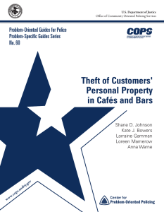 Theft of Customers' Personal Property in Cafés and Bars Problem-Oriented Guides for Police