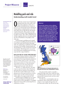 O Modelling park-and-ride Project REsource Understanding multi-modal travel