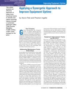 Applying a Synergetic Approach to Improve Equipment Uptime Improving Equipment Uptime