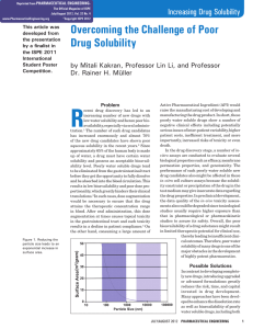 Overcoming the Challenge of Poor Drug Solubility Increasing Drug Solubility