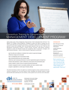 MANAGEMENT DEVELOPMENT PROGRAM  Consortium Training for Comprehensive