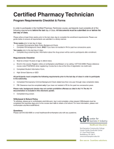Certified Pharmacy Technician Program Requirements Checklist &amp; Forms