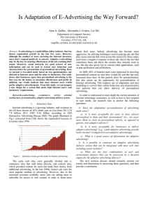 Is Adaptation of E-Advertising the Way Forward? Alaa A. Qaffas