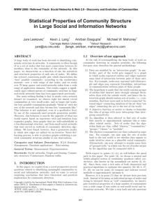 Statistical Properties of Community Structure in Large Social and Information Networks