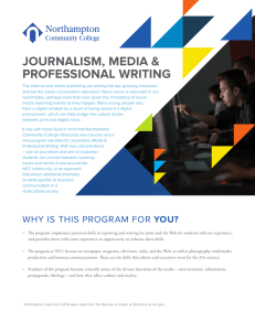 JOURNALISM, MEDIA &amp; PROFESSIONAL WRITING