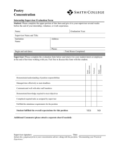 Poetry Concentration Internship Supervisor Evaluation Form