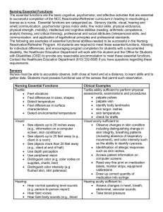 Nursing Essential Functions essential functions