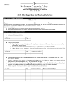 VERFIND15  Return all pages to:  NCC Financial Aid Office