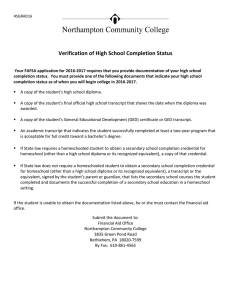 Verification of High School Completion Status