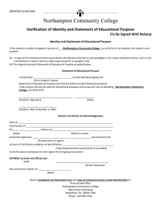 Verification of Identity and Statement of Educational Purpose IDENTDOC16 NOTARY