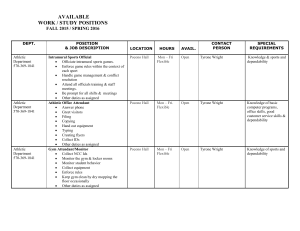 AVAILABLE WORK / STUDY POSITIONS FALL 2015 / SPRING 2016