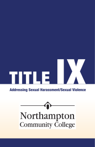 IX TITLE Addressing Sexual Harassment/Sexual Violence Title IX