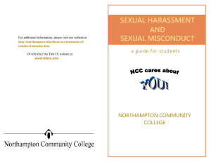 SEXUAL HARASSMENT AND SEXUAL MISCONDUCT