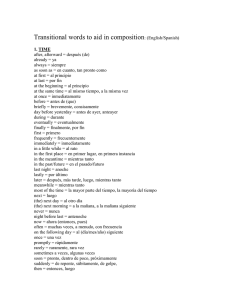 Transitional words to aid in composition