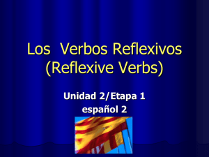 Los  Verbos Reflexivos (Reflexive Verbs) Unidad 2/Etapa 1 español 2