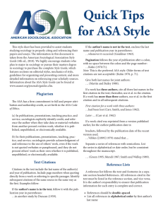 Quick Tips for ASA Style