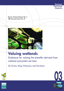 03 Valuing wetlands Guidance for valuing the benefits derived from wetland ecosystem services