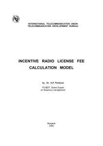 INCENTIVE   RADIO   LICENSE   FEE