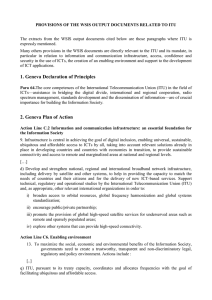 PROVISIONS OF THE WSIS OUTPUT DOCUMENTS RELATED TO ITU