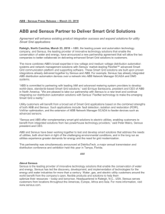ABB and Sensus Partner to Deliver Smart Grid Solutions