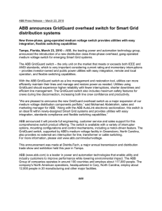 ABB announces GridGuard overhead switch for Smart Grid distribution systems