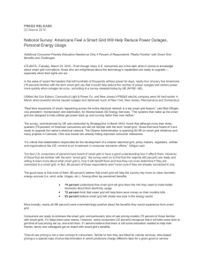 National Survey: Americans Feel a Smart Grid Will Help Reduce... Personal Energy Usage PRESS RELEASE