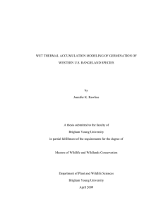 WET THERMAL ACCUMULATION MODELING OF GERMINATION OF WESTERN U.S. RANGELAND SPECIES by