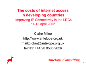 Antelope Consulting The costs of internet access in developing countries