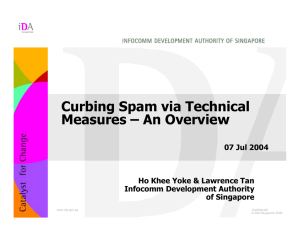 Curbing Spam via Technical Measures – An Overview 07 Jul 2004