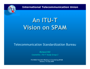 An ITU - T Vision on SPAM