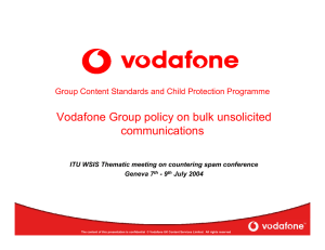 Vodafone Group policy on bulk unsolicited communications