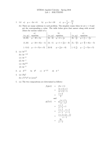 MTH131 Applied Calculus – Spring 2016 Lab 1 – SOLUTIONS 1 13