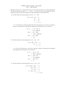 MTH131 Applied Calculus – Spring 2016 Lab 5 – SOLUTIONS