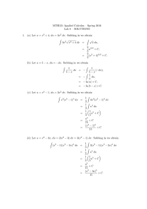MTH131 Applied Calculus – Spring 2016 Lab 8 – SOLUTIONS 1.