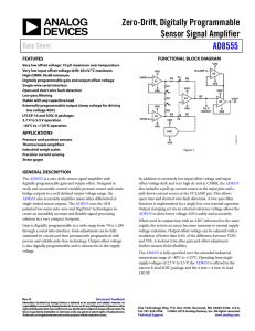 Zero-Drift, Digitally Programmable Sensor Signal Amplifier AD8555 Data Sheet