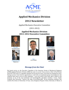 Applied Mechanics Division 2012 Newsletter  2011-2012 Executive Committee