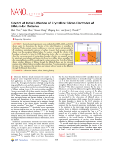 Kinetics of Initial Lithiation of Crystalline Silicon Electrodes of Lithium-Ion Batteries *