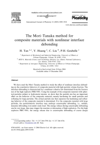 The Mori–Tanaka method for composite materials with nonlinear interface debonding H. Tan