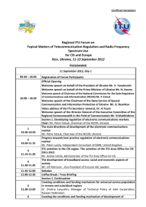 Regional ITU Forum on Spectrum Use for CIS and Europe