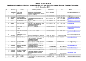 LIST OF PARTICIPANTS