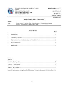 INTERNATIONAL TELECOMMUNICATION UNION  STUDY PERIOD 2005-2008