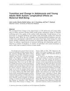 Transition and Change in Adolescents and Young Maternal Well-Being