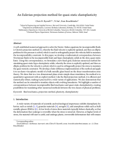 An Eulerian projection method for quasi-static elastoplasticity Chris H. Rycroft