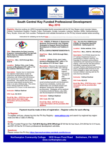 South Central Key Funded Professional Development May 2016