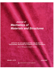 Mechanics of Materials and Structures Journal of