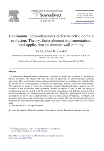 Continuum thermodynamics of ferroelectric domain evolution: Theory, ﬁnite element implementation,