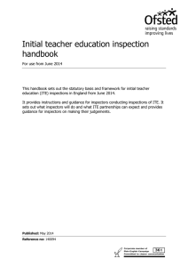 Initial teacher education inspection handbook