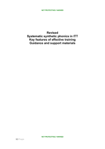 Revised Systematic synthetic phonics in ITT Key features of effective training